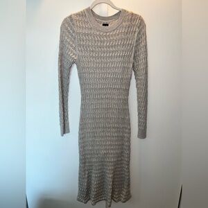 GAP Sparkly Silver Knit Midi Dress